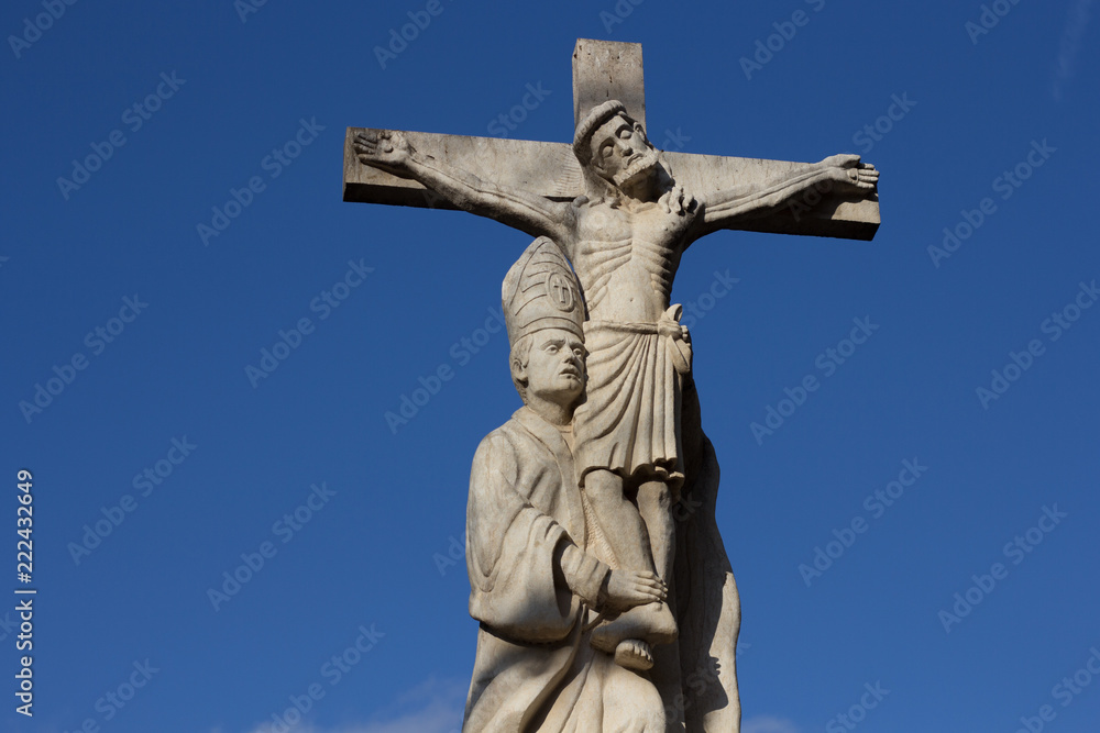 statue of jesus christ on cross in Valencia, Spain