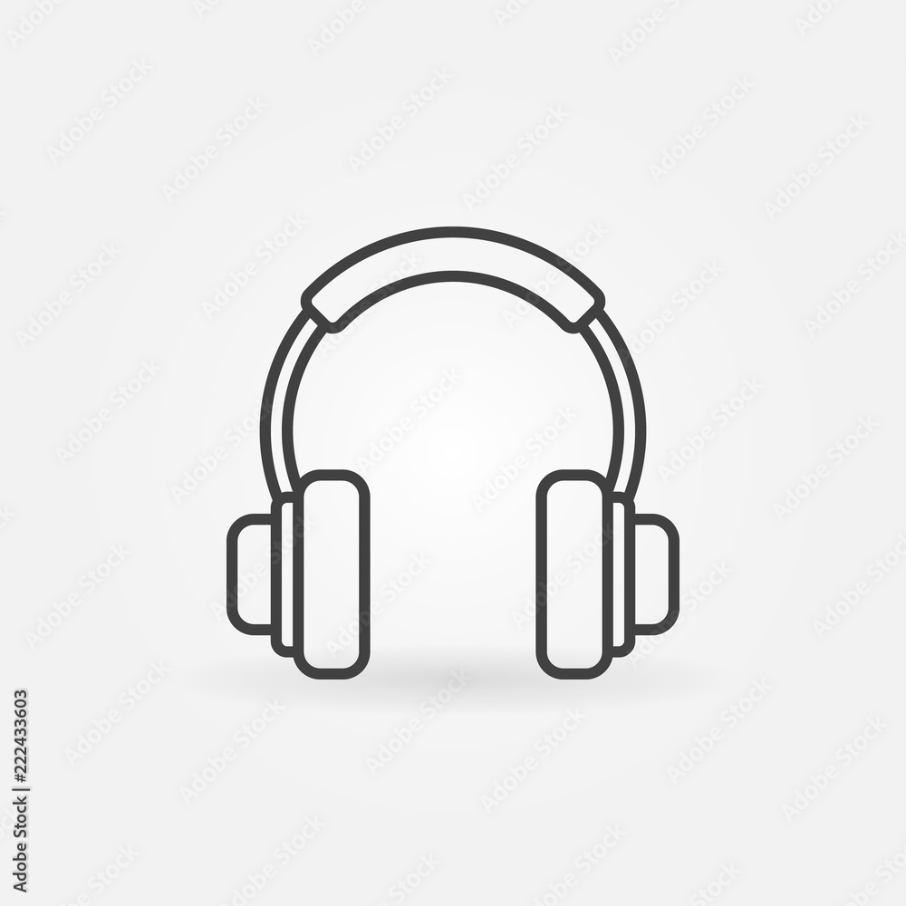 On-Ear Headphones vector concept icon in thin line style On-Ear Headphones vector concept icon in thin line style