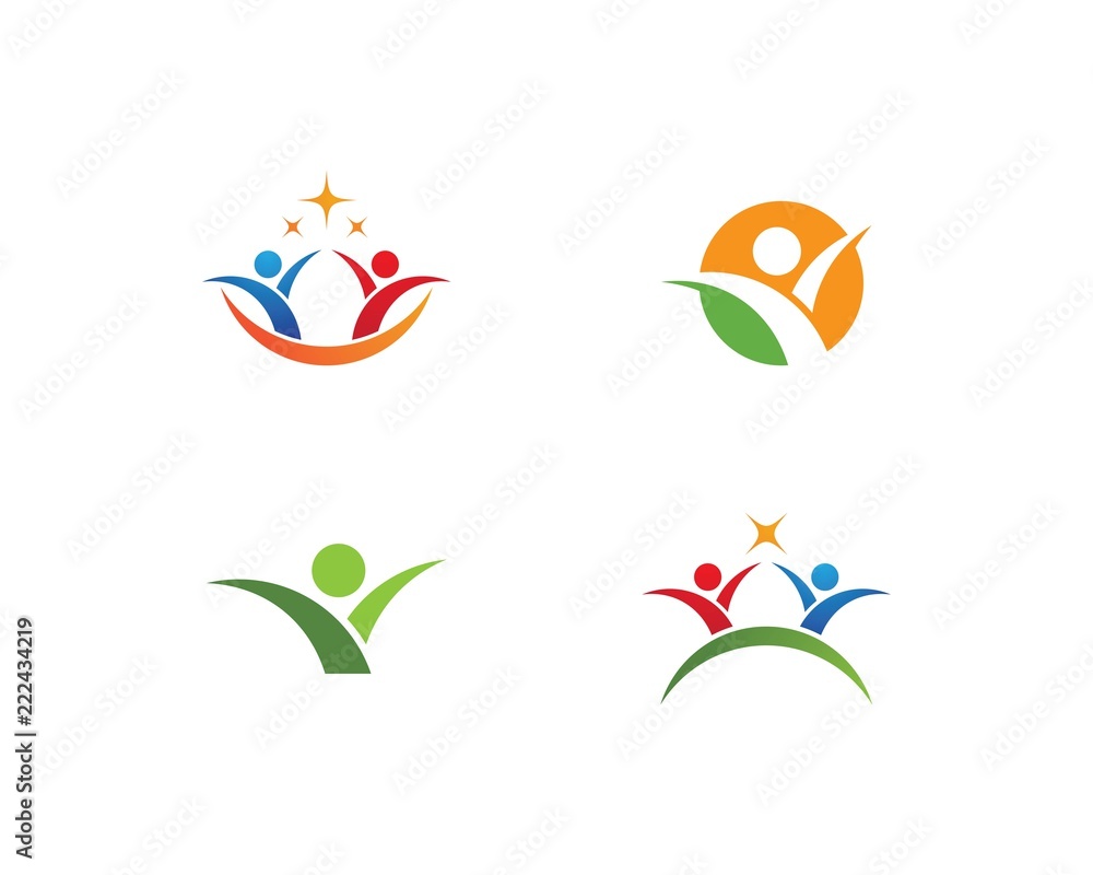 Obraz premium community care Logo template