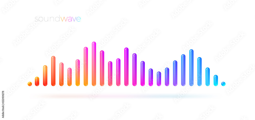 Multicolored sound wave equalizer. Vector illustration.
