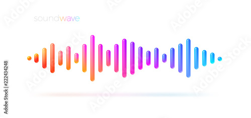 Multicolored sound wave equalizer. Vector illustration.