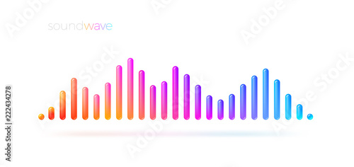 Multicolored sound wave equalizer. Vector illustration.