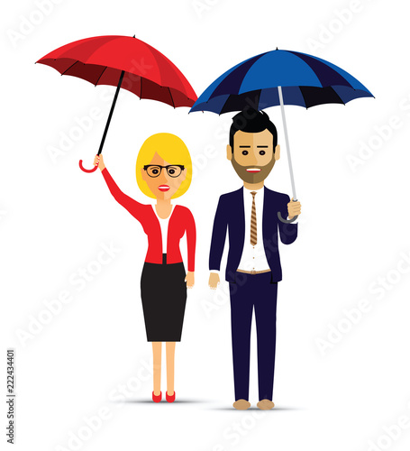 a couple with umbrellas