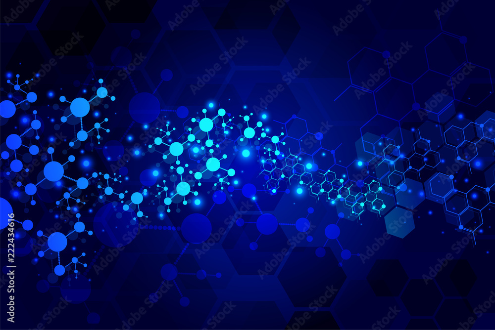 Abstract molecules medical background.