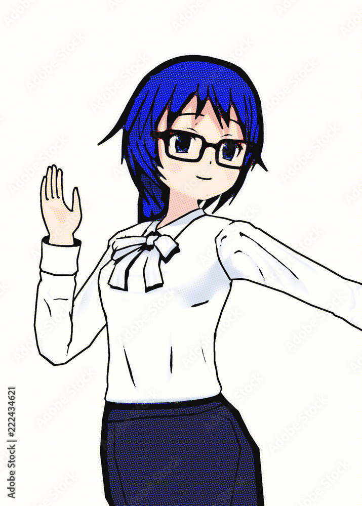 Digital Illustration of a Manga Girl Digital Illustration of a Manga Girl