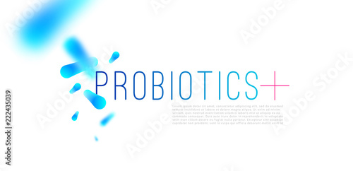 Probiotics bacteria vector design. Concept of design with Lactobacillus Probiotic Bacteria. Template design with Prebiotic healthy nutrition ingredient.