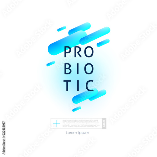 Probiotics bacteria vector design. Concept of design with Lactobacillus Probiotic Bacteria. Template design with Prebiotic healthy nutrition ingredient.