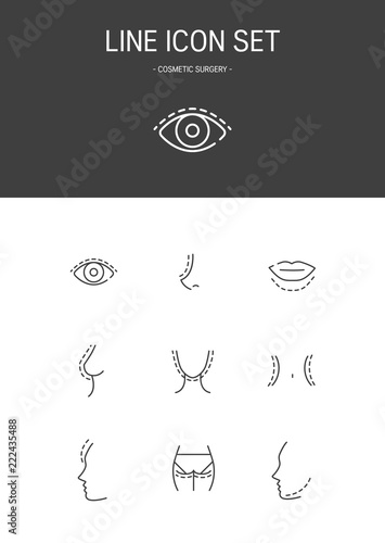 Cosmetic surgery Line icon