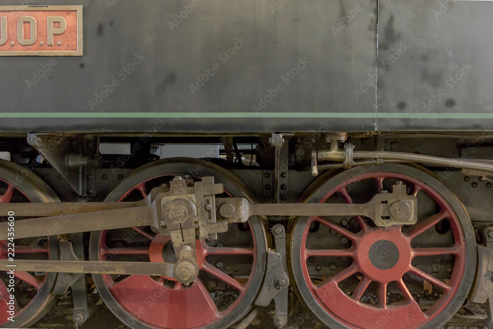 Old steam locomotive wheels