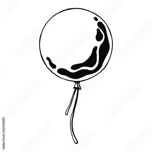 Sketch balloon. Hand drawn, isolated on a white background. Vect