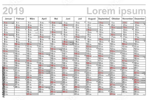 Kalender 2019 - Wandkalender in Grau