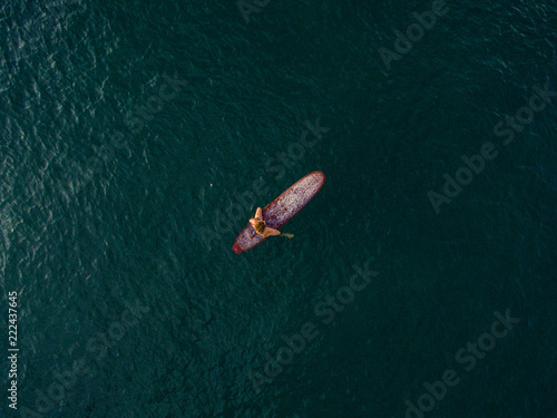 drone aerial photography canggu surfergirl ocean oldmans indonesia longboard © Tim