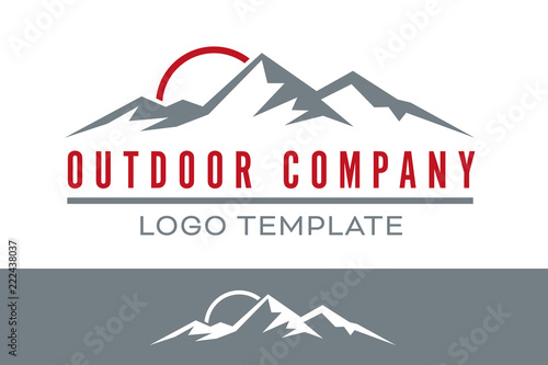 Mountain range outdoor company vector logo template photo