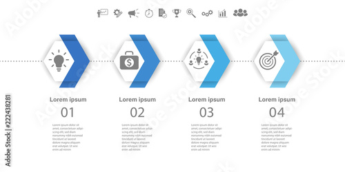 4 Steps arrow infographic