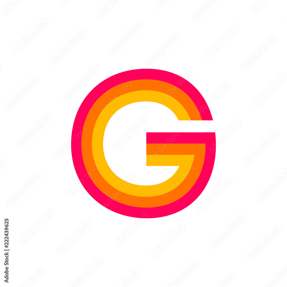 Vector Logo Letter G Red Glowing Vector Logo Letter G Red Glowing