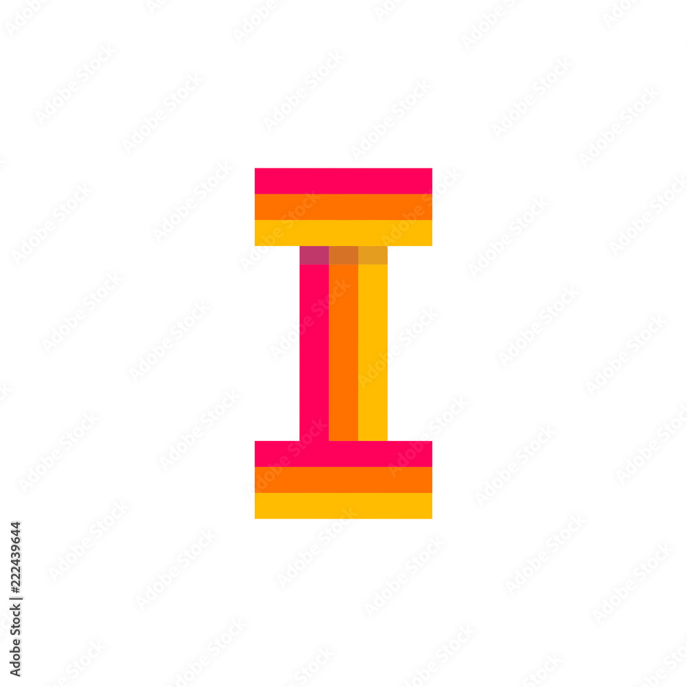 Vector Logo Letter I Red Glowing Vector Logo Letter I Red Glowing