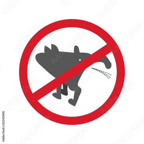 No pissing dog sign. Vector illustration.