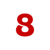 Vector Logo Number 8 Red