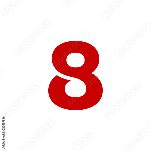Vector Logo Number 8 Red