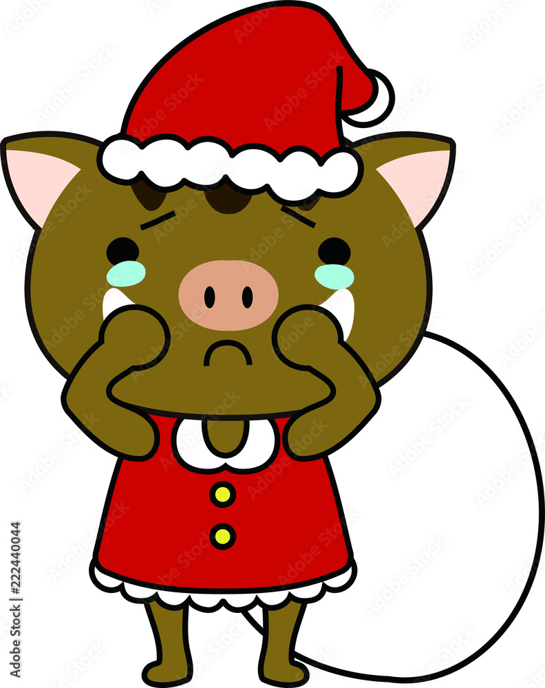 Cute Boar's Santa Claus emotional expression set Cute Boar's Santa Claus emotional expression set