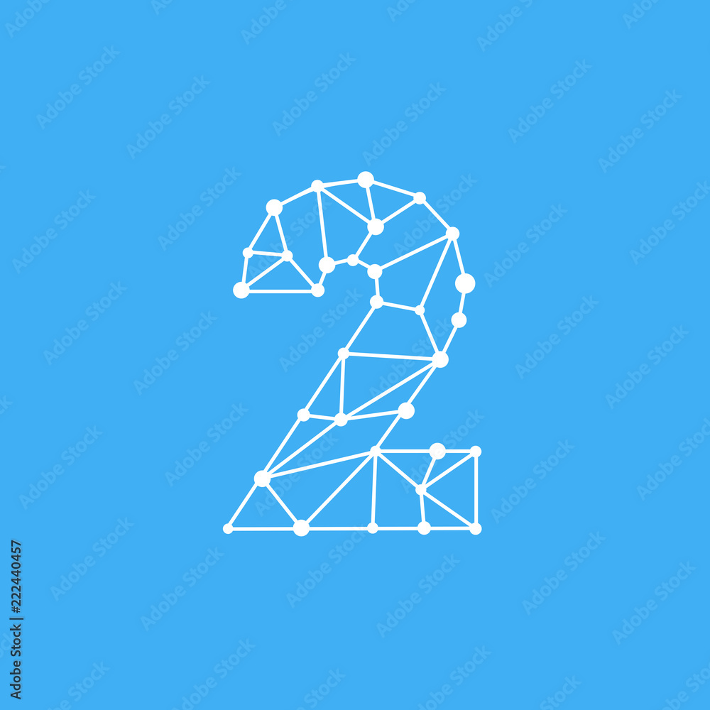 Vector Logo Number 2 Dots Lines Vector Logo Number 2 Dots Lines