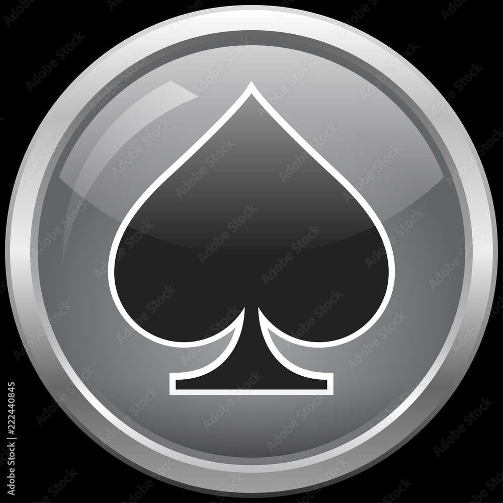 Spade glass button vector illustration Spade glass button vector illustration