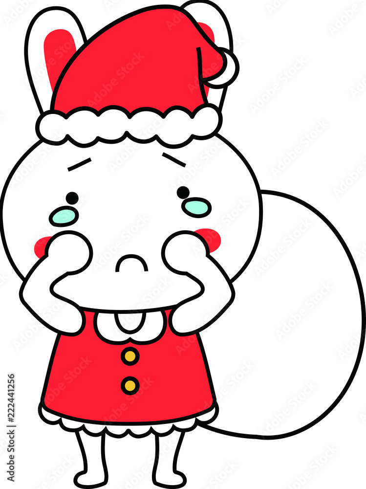 Rabbit's Santa Claus emotional expression Rabbit's Santa Claus emotional expression