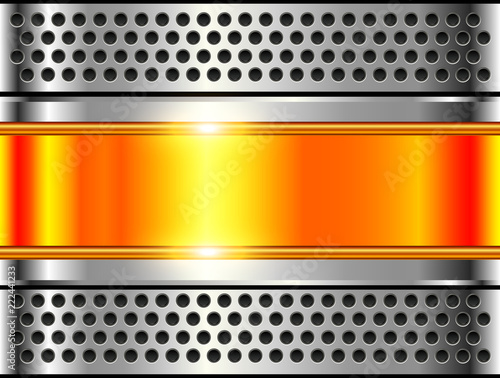 Metallic background silver orange