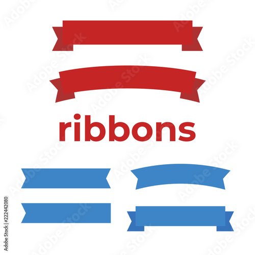 Cartoon banners and comic ribbons. Colored banner ribbon. Banner ribbon vector set