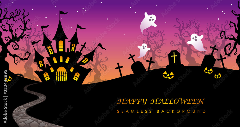 シームレスなハロウィーンの背景 シームレスなハロウィーンの背景