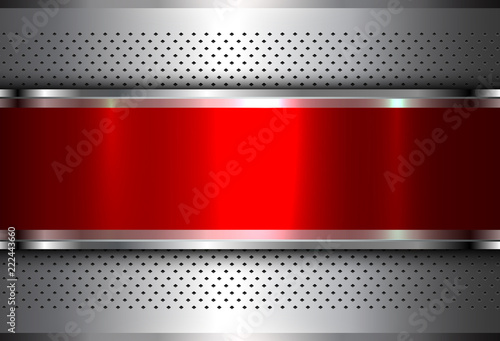 Metallic background silver red