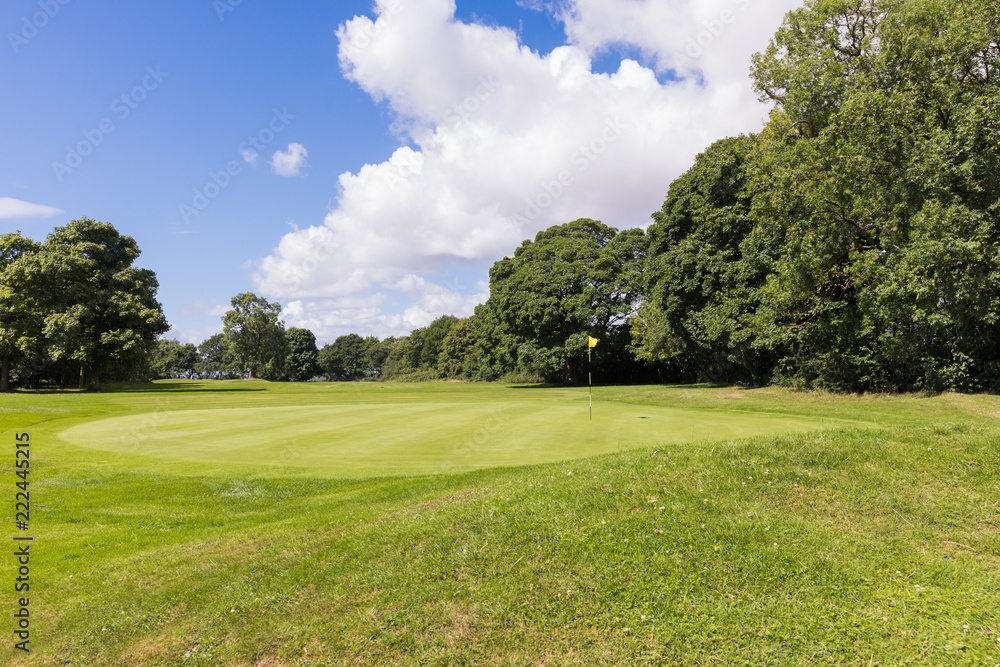 Beautiful golf fields with green grass