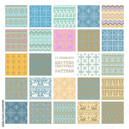 Set of winter seamless backgrounds