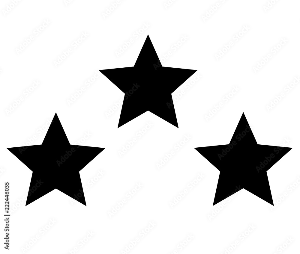 triple star icon on white background. flat style. black star logo. triple  star for your web site design, logo, app, UI. triple black star symbol.  Stock Vector | Adobe Stock
