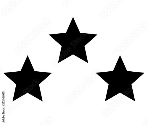 triple star icon on white background. flat style. black star logo. triple star for your web site design, logo, app, UI. triple black star symbol.