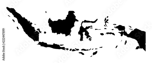 Fotografia Simple (only sharp corners) map of Indonesia vector drawing.