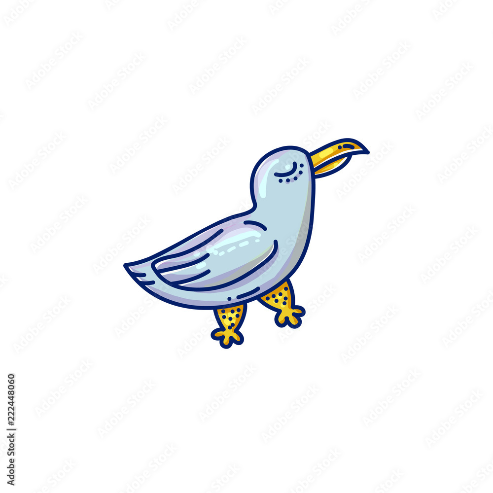 Obraz premium Cartoon seagull icon