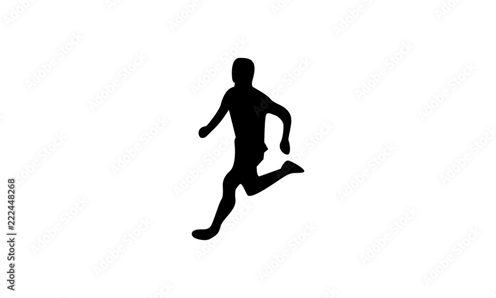Silhouettes of Running Man, Athletics