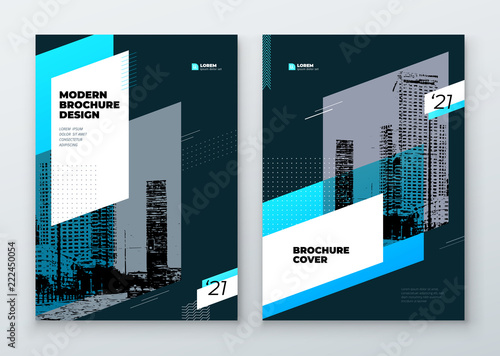 Brochure template layout design. Corporate business annual report, catalog, magazine, flyer mockup. Creative modern bright concept circle round shape