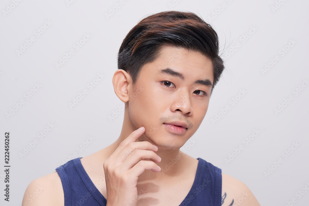 Portrait of a handsome man with healthy skin face. Portrait of a handsome man with healthy skin face.