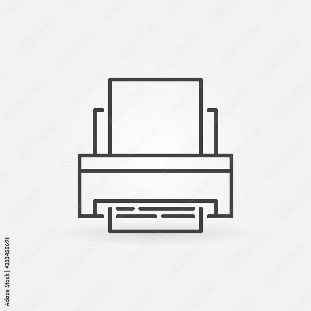 Printer vector concept icon in thin line style Printer vector concept icon in thin line style