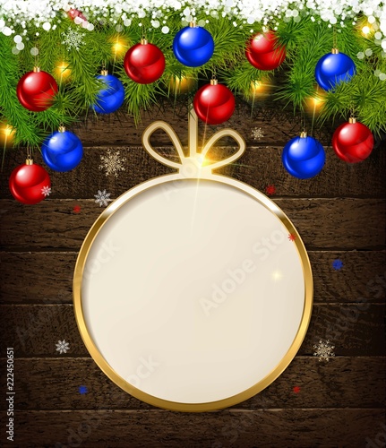 Round Christmas design with decorative
