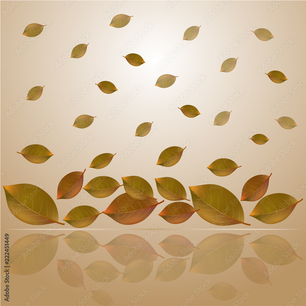 Autumn background design with falling colorful red, brown and yellow leaves Autumn background design with falling colorful red, brown and yellow leaves