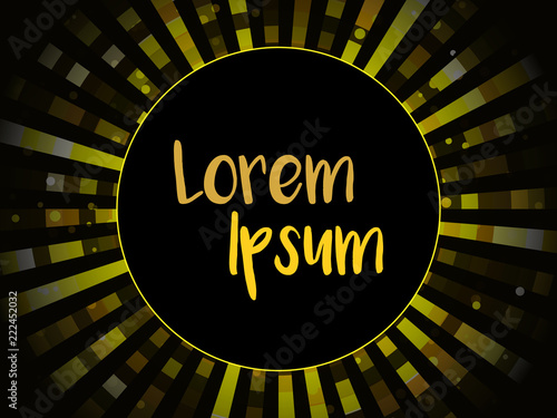 template for your design. Abstract background in gold tones, technology. Round frame for text. vector illustration.