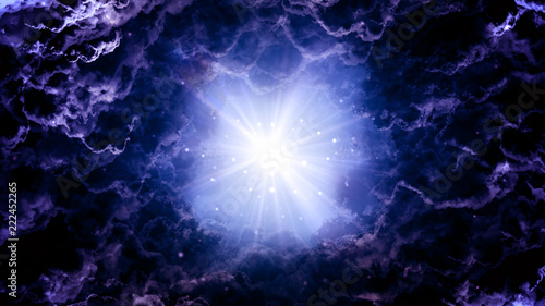 Worship and Prayer based cinematic clouds and light rays background useful for divine, spiritual, fantasy concepts.