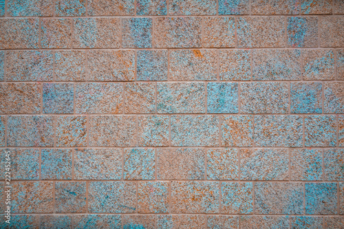 orange and blue colored marble facade for textures