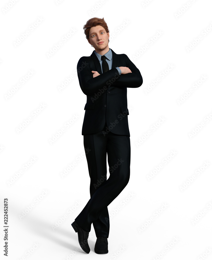 3d rendering of a Business man isolated over white background