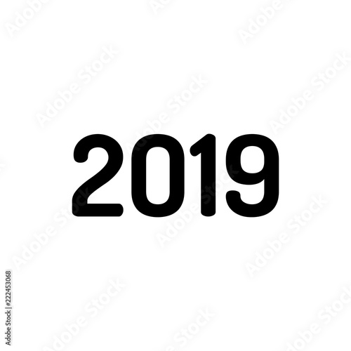2019 number icon. Happy New Year