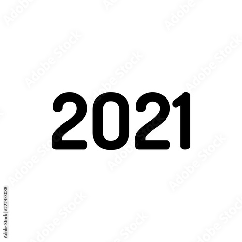 2021 number icon. Happy New Year