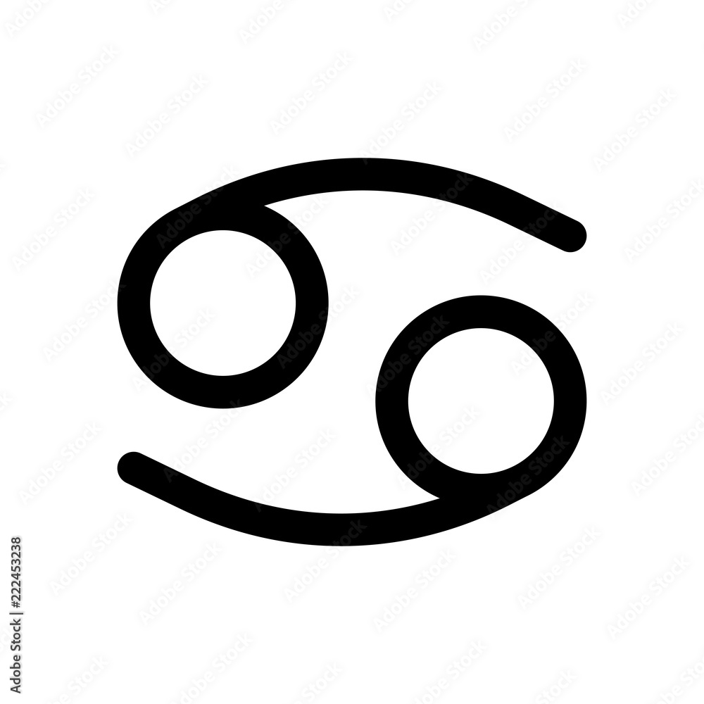 Astrological sign. Cancer simple icon. Black on white background Astrological sign. Cancer simple icon. Black on white background